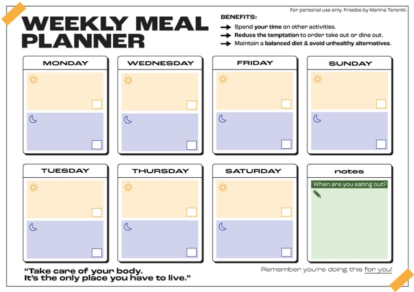 Weekly Planner PDF for free